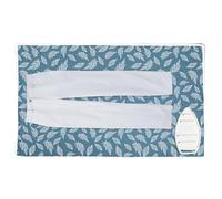 Encasa XO Tapis de Repassage 70x50 cm avec Rembourrage de 3mm & Repose-Fer Silicone pour Le Repassage à la Vapeur sur la Table ou Le lit-Couverture résistante à la Chaleur- Grandes Feuilles Bleues