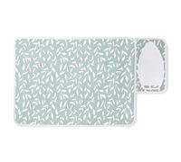 Encasa XO Tapis de Repassage 70x50 cm avec Rembourrage de 3mm & Repose-Fer Silicone pour Le Repassage à la Vapeur sur la Table ou Le lit-Couverture résistante à la Chaleur- Brochure Verte