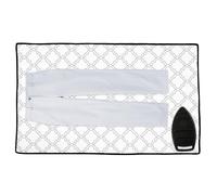 Encasa XO Tapis de Repassage, Repose-Fer Silicone 120x70 cm | Carreaux blancs, 120x70 cm | 100% Coton | Rembourrage 3 mm | Protection Thermique | Portable & Pliable