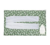 Encasa XO Tapis de Repassage, Repose-Fer Silicone 120x70 cm | Grandes feuilles vertes, 120x70 cm | 100% Coton | Rembourrage 3 mm | Protection Thermique | Portable & Pliable