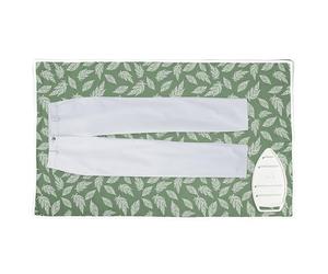 Encasa XO Tapis de Repassage, Repose-Fer Silicone 120x70 cm | Grandes feuilles vertes, 120x70 cm | 100% Coton | Rembourrage 3 mm | Protection Thermique | Portable & Pliable