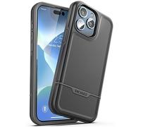 ENCASED Coque antichoc compatible avec iPhone 16 - Coque de téléphone magnétique ultra résistante, série Rebel (noir, iPhone 15 Pro Max)
