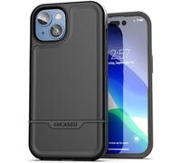 ENCASED Coque antichoc compatible avec iPhone 16 - Coque de téléphone magnétique ultra résistante, série Rebel (noir, iPhone 15 Plus)