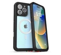 ENCASED Coque étanche pour iPhone 16 Pro avec bouton de capture de contrôle de l'appareil photo, protection complète avec protecteur d'écran intégré (compatible avec MagSafe) transparent