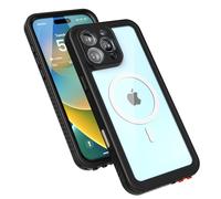 ENCASED Coque étanche pour iPhone 16 Pro Max avec bouton de capture de contrôle de l'appareil photo, protection complète avec protecteur d'écran intégré (compatible avec MagSafe) transparent