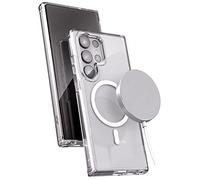 Encased Coque magnétique avec Chargeur sans Fil - Conçu pour Samsung Galaxy S23 Ultra - Design Hybride de Protection, Compatible avec MagSafe, Crystal Clear (S23-ULTRA 6,8" 2023)