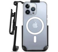 Encased Coque magnétique conçue pour iPhone 15 Pro Max avec clip ceinture, compatible avec MagSafe (transparent)
