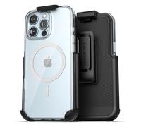 Encased Coque magnétique conçue pour iPhone 16 Pro Max avec clip ceinture, compatible avec MagSafe (transparent)