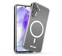 Encased Coque magnétique conçue pour Samsung Galaxy A55 5G (compatible avec MagSafe et accessoires), coque de téléphone avec chargement sans fil (transparent)