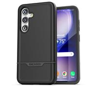 ENCASED Coque robuste pour Samsung Galaxy S24 - Qualité militaire [protection contre les chocs de 3 m], coque de protection hybride, noir (série Rebel 2024) (S24)