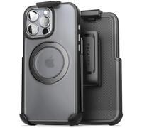 Encased Étui de ceinture pour iPhone 16 Pro avec clip holster (compatible avec MagSafe), anneau rotatif à 360° magnétique (noir)
