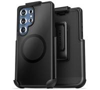 Encased Étui de ceinture pour Samsung Galaxy S25 Ultra, (ajusté) avec clip de support rotatif (magnétique, compatible avec MagSafe) Noir mat