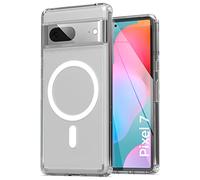 Encased Étui magnétique conçu pour Google Pixel 7 - Compatible avec Le Chargement et Les Accessoires MagSafe (Transparent)