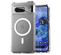 ENCASED Étui magnétique conçu pour Google Pixel 8 - Compatible avec chargeur MagSafe et accessoires (transparent)