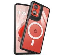 ENCASED Étui magnétique conçu pour Moto G Stylus 5G 2024, compatible avec chargeur MagSafe et accessoires (noir/transparent)