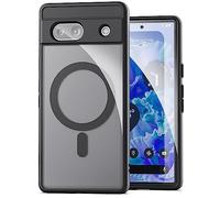 ENCASED Étui magnétique pour Google Pixel 7a (2023) compatible avec chargeur et accessoires MagSafe, transparent/noir (PIXEL-7A 2023)