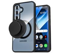 ENCASED MAG Coque 2 en 1 avec poignée pour Samsung Galaxy S25 Plus (compatible avec MagSafe) - Coque magnétique avec support de téléphone (2025) - Transparent