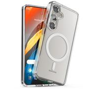 ENCASED MAG Coque pour Samsung Galaxy S24 Plus (2024) compatible avec MagSafe, coque magnétique avec chargement sans fil (transparent)