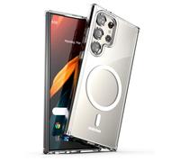 ENCASED MAG Coque pour Samsung Galaxy S24 Ultra (2024) compatible avec MagSafe, coque magnétique avec chargement sans fil (transparent)