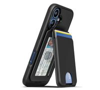 ENCASED pour iPhone 17 Coque Portefeuille avec Porte-Cartes Magnétique Amovible et Support (Compatible MagSafe) Noir