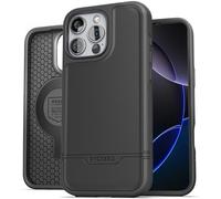 ENCASED Rebel Conçu pour iPhone 16 Pro Max - Coque robuste (MagSafe Compatible) - Housse de protection magnétique résistante pour téléphone (Noir)