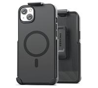 Encased SlimShield Coque pour iPhone 14 avec clip ceinture magnétique compatible avec MagSafe Noir mat