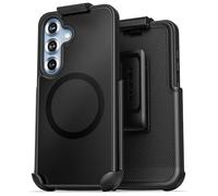 Encased SlimShield Coque pour Samsung Galaxy S25 avec clip ceinture (compatible avec MagSafe Qi2) - Étui magnétique fin (noir)