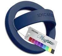 ENCASED Support magnétique avec anneau pour doigt compatible avec MagSafe, poignée mince en silicone pour iPhone - Bleu roi