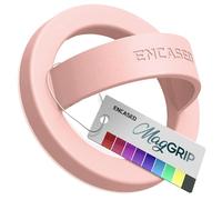 Encased Support magnétique pour téléphone - Anneau fin en silicone avec boucle pour les doigts compatible avec iPhone (rose pâle)
