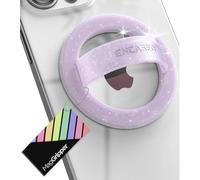 Encased Support magnétique pour téléphone (compatible avec MagSafe) Anneau fin en silicone pour iPhone (paillettes violettes)