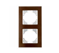 Encastrable - cadre en aluminium marron, conçu pour 2 éléments horizontaux, idéal pour les installations électriques modernes. *