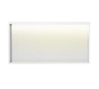 Encastrable Salle de Bain Douche Murale en Acier Inoxydable, Bande Lumineuse LED, Étagère Encastrée, Non Réglable, Montage en Surface, Rangement pour Shampoing, Savon Et Produits de to