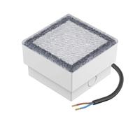 ledscom.de Lampe LED encastrée dans le sol pour pavés CUS pour l'extérieur, IP67, carrée, 10 x 10cm, bleu