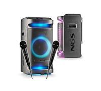 Enceinte Active 900W sur Batterie de Sonorisation NGS WILDSPACE1, 2 MICROS, Bluetooth, USB/AUX, Lumière LED, TWS, AVEC WOOFER 10