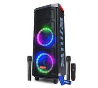 Enceinte Active Aiwa KBTUS-608-TWS avec 600 W de Puissance et éclairage Frontal RVB / Bluetooth, USB HyperBass+ clé USB 32gigas