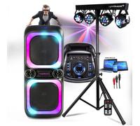 Enceinte active autonome - BMI - NASH60 - 600W - Bluetooth - Éclairage LED autour des boomers