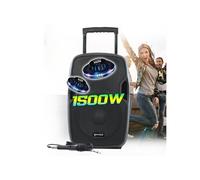 Enceinte active Bluetooth 1500W, GEMINI AS-12TOGO sur batterie Sono DJ PA 12 Pouces, USB SD RADIO FM, microphone Karaoké, Ovni