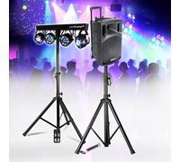 Enceinte active portable autonome BOOST - 800 W - 15/38 CM USB Bluetooth, Support, 1 micro VHF, Portique lumières pour sono DJ fête