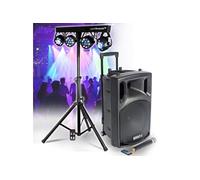 Enceinte Active BOOST150VHF-BT Portable Autonome - 800W -15/38CM USB BLUETOOTH, 1 MICRO VHF, Portique Lumières pour Sono DJ Fête
