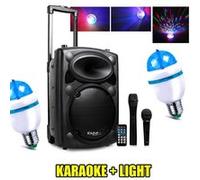 Enceinte Active DJ 500W USB/MP3 IBIZA PORT10VHF-BT + 2 Ampoules mini Diams RVB SONO DJ PA FETE SOIREE