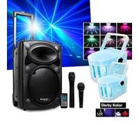 Enceinte Active DJ 500W USB/MP3 IBIZA PORT10VHF-BT + 2 Mini Derby Kolor RVB SONO DJ PA FETE SOIREE
