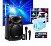 Karaoké mobile 500W USB/MP3 IBIZA PORT10VHF-BT + Mini Derby Kolor RVB