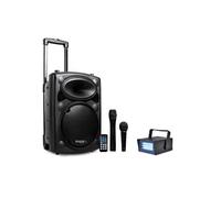 Karaoké mobile 500W USB/MP3 IBIZA PORT10VHF-BT + Mini strobe Lytor