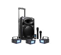Enceinte Active DJ IBIZA PORT10VHF-BT Karaoké mobile 500W USB/MP3 +3 Mini strobes Lytor, SONO DJ PA FETE SOIREE