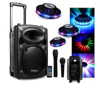 Karaoké mobile 500W USB/MP3 IBIZA PORT10VHF-BT + 3 Effets Ovni à LED