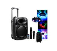 karaoké mobile 500w usb/mp3 ibiza port10vhf-bt + effet ovni à led