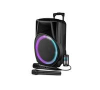Enceinte Active - FESTI15 - 15 38CM - 700W - sur Batterie - Effet RING LED - USB SD Bluetooth TWS - 2 Micros