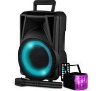 Enceinte Active - FestiSound - 8" 20CM - 200W - Batterie - Karaoké avec USB SD Bluetooth TWS - Micro VHF + Derby Kolor G