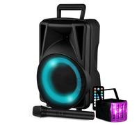 Enceinte Active - FestiSound - 8"" 20CM - 200W - Batterie - Karaoké avec USB SD Bluetooth TWS - Micro VHF + Derby Kolor