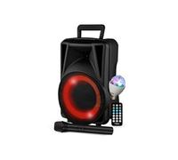 enceinte active - festisound festi08 - 8" 20cm - 200w - batterie - effet ring led - usb sd bluetooth tws - micro vhf - ampoule